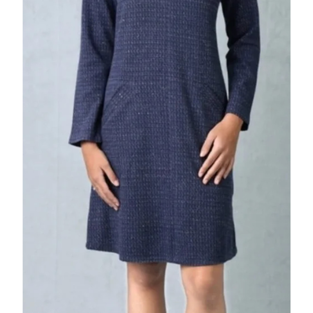 Soft Surroundings Blue Pattern V-Neck Stretch Com… - image 2